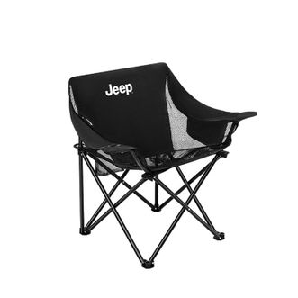 Jeep  网纱透气便携折叠扶手月亮椅（两色可选）