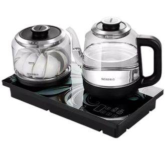 新功/Seko  全自动上水电热水壶智能控温热水壶玻璃壶泡茶茶台一体机W62