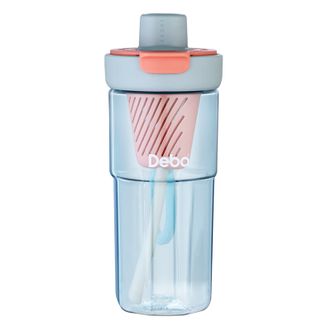 德铂（Debo）  雨果 Tritan塑料杯  DEP-905  650ml 蓝色  男女塑料杯子大容量户外便携弹盖健身杯水杯
