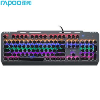 雷柏（Rapoo） 朋克版混彩背光有线机械键盘 GK500 