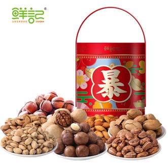 鲜记/xianjee  坚果礼暴富桶（8袋装）898g/盒