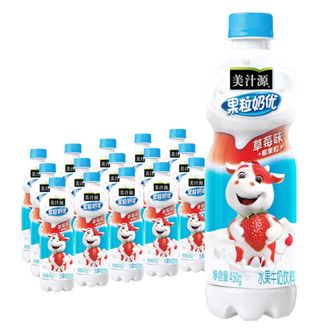 可口可乐 美汁源果-粒奶优草莓味450ml*15瓶 可口可乐 美汁源果-粒奶优草莓味450ml*15瓶