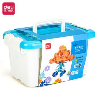 得力/deli  百变拼装雪花片儿童立体拼装拼图积木(300片) 74553
