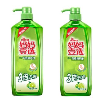 妈妈壹选_柚子柠檬洗洁精1.28kg*2瓶_快速去油温和不伤手