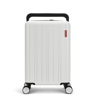 Polo  大容量拉链行李箱  男女登机旅行箱宽拉杆 080751 20寸米白色