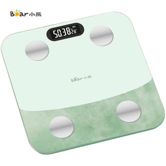 小熊/Bear  体重秤（充电款）绿色 BIA电阻测脂芯片精准感知28项身体数据一目了然支持多人共用时尚百搭体重秤