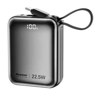 纽曼（Newmine）  PM155自带线10000毫安充电宝22.5W超级快充3C认证可上飞机高铁 黑色