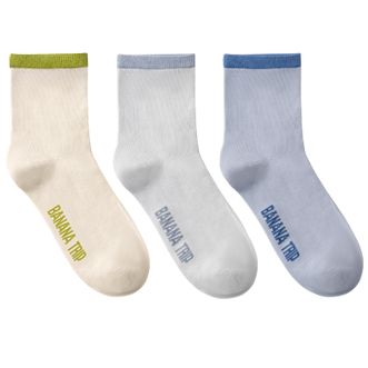 蕉趣/BANANA TRIP  一次性袜子儿童中筒【10A抗菌】日抛加厚棉袜真空压缩 混色独立装 6双装*2包
