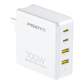 品胜/Pisen 100W氮化镓快速充电器 双USB双type-c口 4口充电头 适用于手机平板笔记本