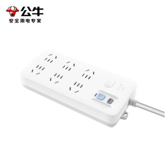 公牛（BULL）  新国标插座 GN-705 6位总控3米带漏电保护开关