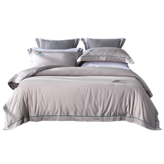 多喜爱/Dohia  60支新疆长绒棉套件床品四件套山水谣 高支高密刺绣套件床单被罩枕套 适用1.5米/1.8米床