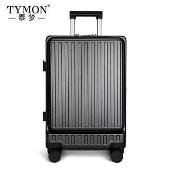 泰梦/TYMON  行李箱前开盖多功能拉杆箱商务登机箱旅行箱拉链款 东方金甲  20英寸