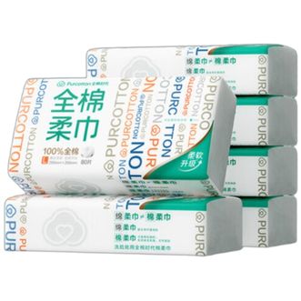 全棉时代/PURCOTTON  一次性抽纸巾20*20cm纯棉柔巾婴儿棉柔巾 80抽*6包