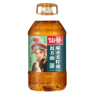仙餐 蜀香低芥酸非转基因菜籽油5升 食用油压农家自用正宗四川菜油