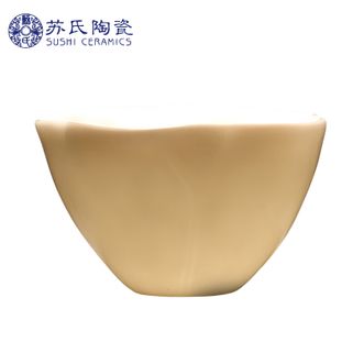 苏氏陶瓷/SUSHI CERAMICS  白花瓣荷口个人杯子陶瓷主人杯礼盒装