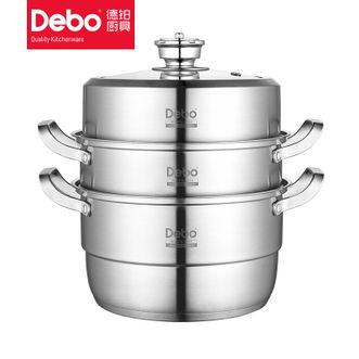 Debo  定时蒸锅不锈钢蒸锅  米勒德家用不锈钢汤蒸锅 28cm DB-149