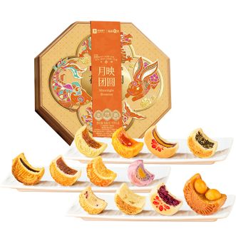 良品铺子   中秋月饼礼盒 九州珍味月-月映团圆800g  12枚12味
