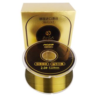 民间艺人 鱼线主线 200米德国进口原丝尼龙钓鱼线海竿渔线 金色2.0号（数据见详情图）