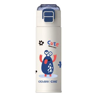 cille  怪兽500ml水杯户外杯儿童杯保温杯双饮杯子户外便携运动杯XB-24101-KT浅绿