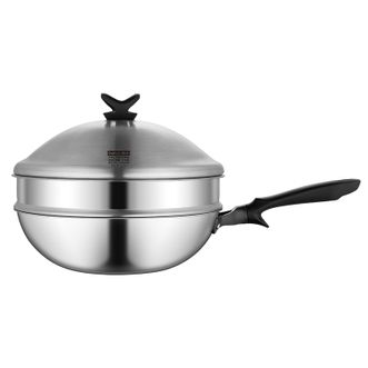 德铂（Debo）  伏尔泰32cm家用炒锅 DEP-DS480（蒸格+微压塔基盖）