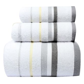 洁丽雅/Grace  毛巾三件套纯棉吸水舒适浴巾面巾方巾套装浴巾*1毛巾*1方巾*6411-3-1