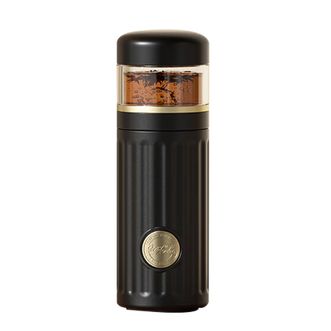 格沵（germ）商务茶水分离保温杯茶杯316不锈钢男士女杯子车载便携带茶滤水杯漫暮黑450ML