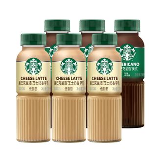 星巴克星选美式+芝士奶香拿铁270ml*6瓶即饮咖啡（新老装随机发）