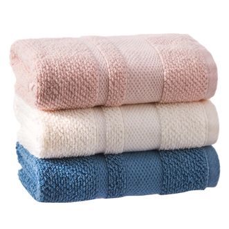 洁丽雅/Grace  毛巾家纺长绒棉纯棉面巾擦脸洁面巾三条装颜色随机278-3