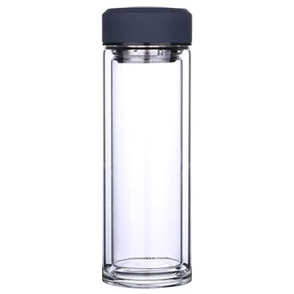 富光商务茶杯便携办公茶水杯双层隔热加厚底杯子350ml