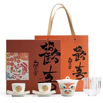 宏裕  夕岸茶具小套组 1盖碗3杯2杯垫1礼盒HYHX1021