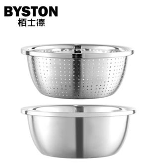栢士德 聚宝盆两件套 BST-059D 24cm沥水盆+26cm多用盆不锈钢厨房用具