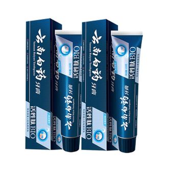 云南白药  牙膏成人口气清新护龈护齿减轻牙龈问题小蓝管护龈Bio 135g*2支  正品包邮