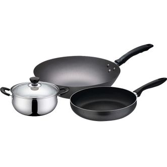 苏泊尔（SUPOR）锅具套装三件套32cm炒锅+26Cm煎锅+20cm汤锅 T1405T 