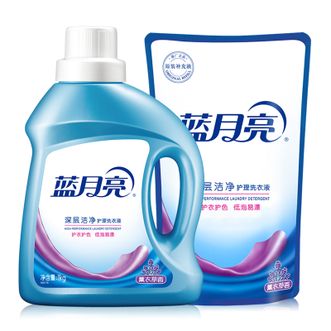 蓝月亮 深层洁净洗衣液4斤套装 机洗1kg*1瓶+1kg*1袋 蓝月亮 深层洁净洗衣液4斤套装 机洗1kg*1瓶+1kg*1袋