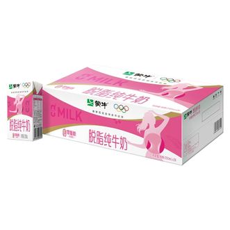 蒙牛  脱脂纯牛奶 250毫升×24盒 新老包装随机发货