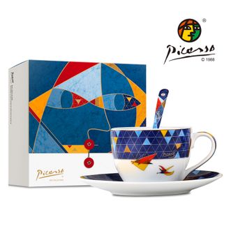 PICASSO  《飞翔》杯碟套装  咖啡杯碟套组精细瓷单人 图案随机发