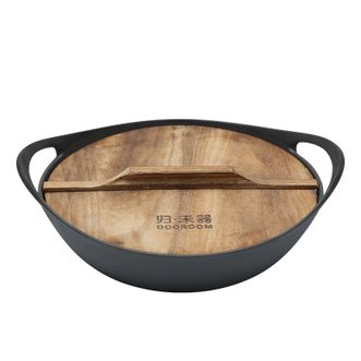 归. 禾器  双耳炒锅  锅口径约32cm  铸铁锅炒锅炒菜锅