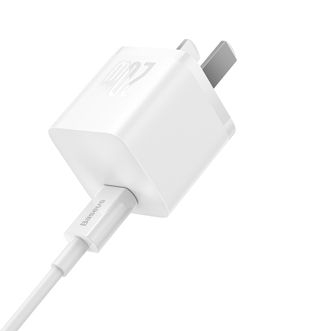倍思（Baseus） 氮化镓5代PD20W充电器mini套装 适用苹果iPhone14/13/12充电套装 1米PD编织线套装