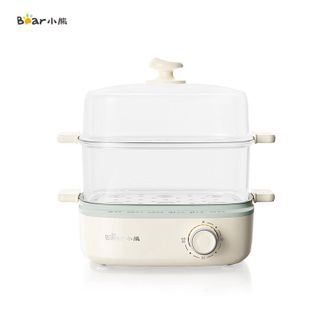 小熊/Bear  煮蛋器蒸蛋器电蒸锅煮鸡蛋神器旋钮可定时自动断电双层家用迷你鸡蛋羹蒸锅