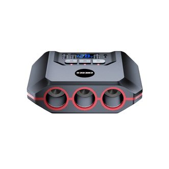 車格仕（CHEGES）  120W大功率一拖三点烟器+USB+Type-C数显汽车用快充车载充电器