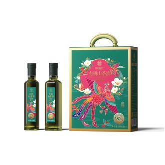 纳福汇  有机山茶油500ml*2礼盒装 茶油压榨一级食用油【百鸟朝凤-鸿福】