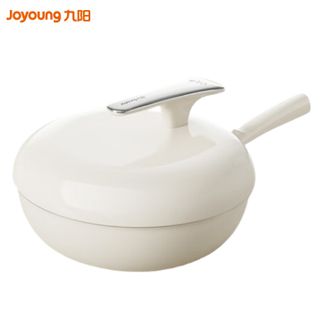 九阳/Joyoung  钛景瓷0氧不粘炒锅30cm 家用不粘锅炒锅易清洗炒菜锅厨房锅具 甜白色