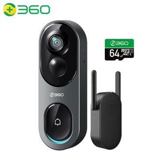 360  可视门铃6Pro+64G内存卡 500万超清画质家用监控智能门铃电子猫眼摄像头