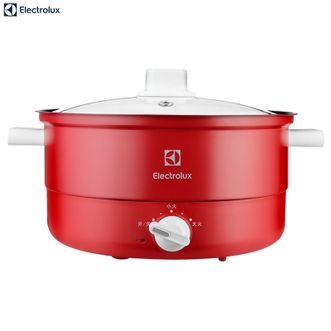 伊莱克斯/Electrolux  3.5L电火锅料理锅电炖锅多功能锅 煮面煲汤厨房电器炖煮锅电煮锅涮锅煎烤机多用途锅电热锅EGHP-5010红色