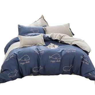 九洲鹿  床上用品床品套件全棉三件套 J3YH24鲸鱼 150*200cm