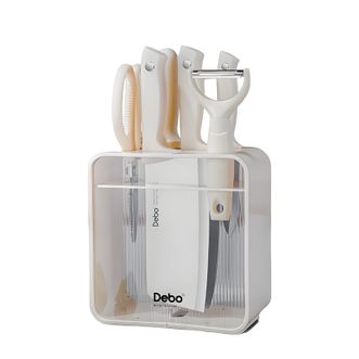 德铂（Debo）  罗西塔不锈钢刀具套装  7件套 刀*3+剪刀*1+磨刀棒 *1+瓜刨*1  厨房刀剪多用刀砍骨刀