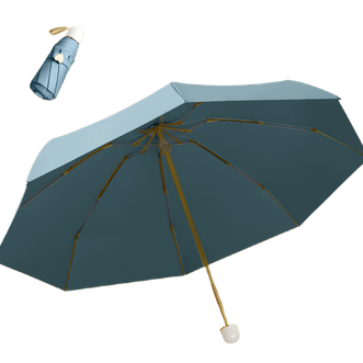 美度MAYDU   五折胶囊遮阳伞小巧便携防晒防紫外线高颜值太阳伞女防晒伞【空青】
