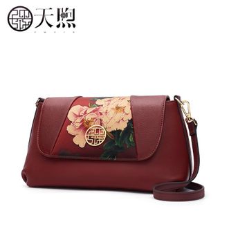 天煦PMSIX时尚大气复古女士牛皮斜挎包多功能大容量防泼水斜挎包P210103
