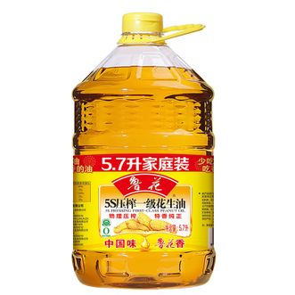 鲁花  5S 物理压榨花生油5.7L/桶 一级食用油
