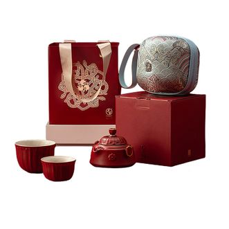 万仟堂（Edenus）  一路生花一壶两杯高档陶瓷快客杯